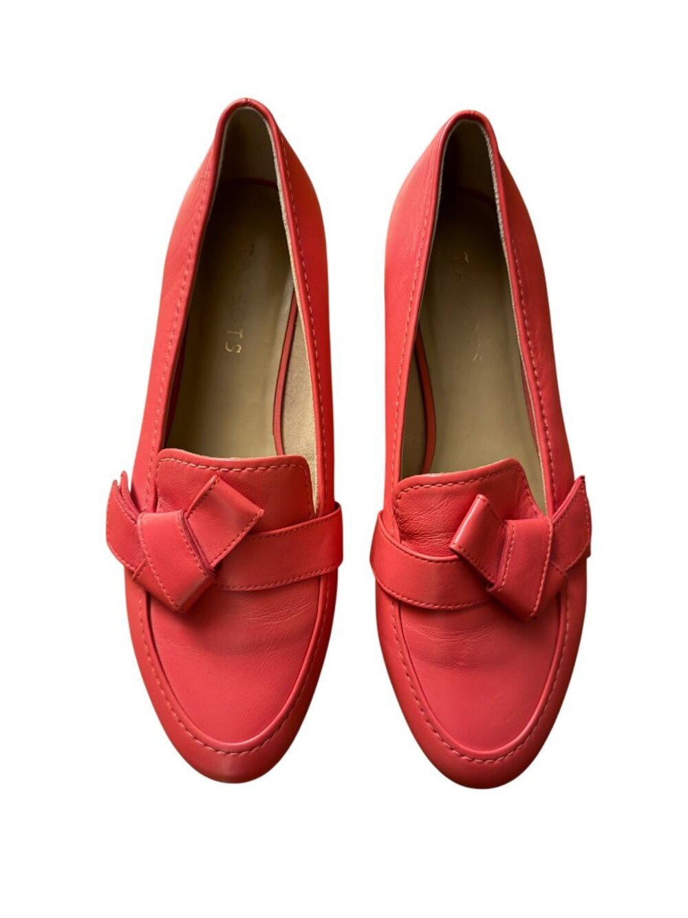 Talbots Ryan Knot Nappa Leather Loafers Coral Pink Size 9  Gently Used
